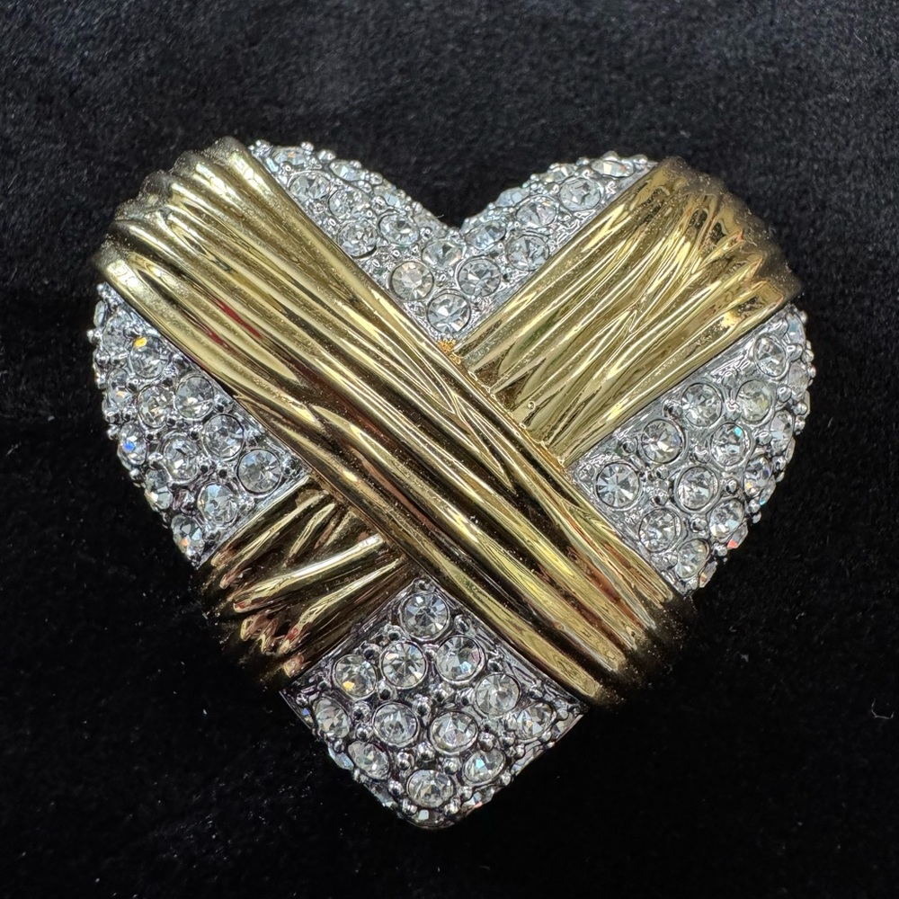 Vintage Heart Brooch Scarf Clip